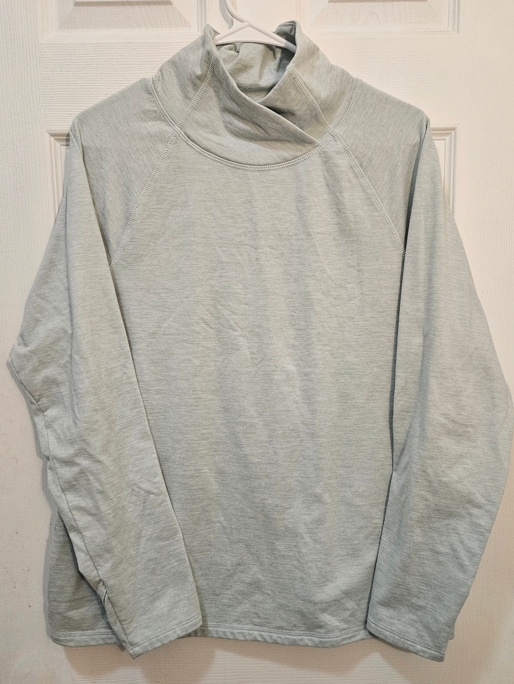 Light Sage Green Long Sleeve Funnel Neck Top